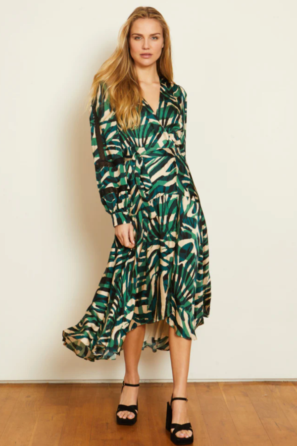 gone with the wind green and white dress Junie IMMY DRESS IN ZEBRA main image 1