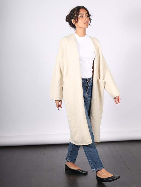 Lauren Manoogian Long Open Cardigan - Ecru | Garmentory 