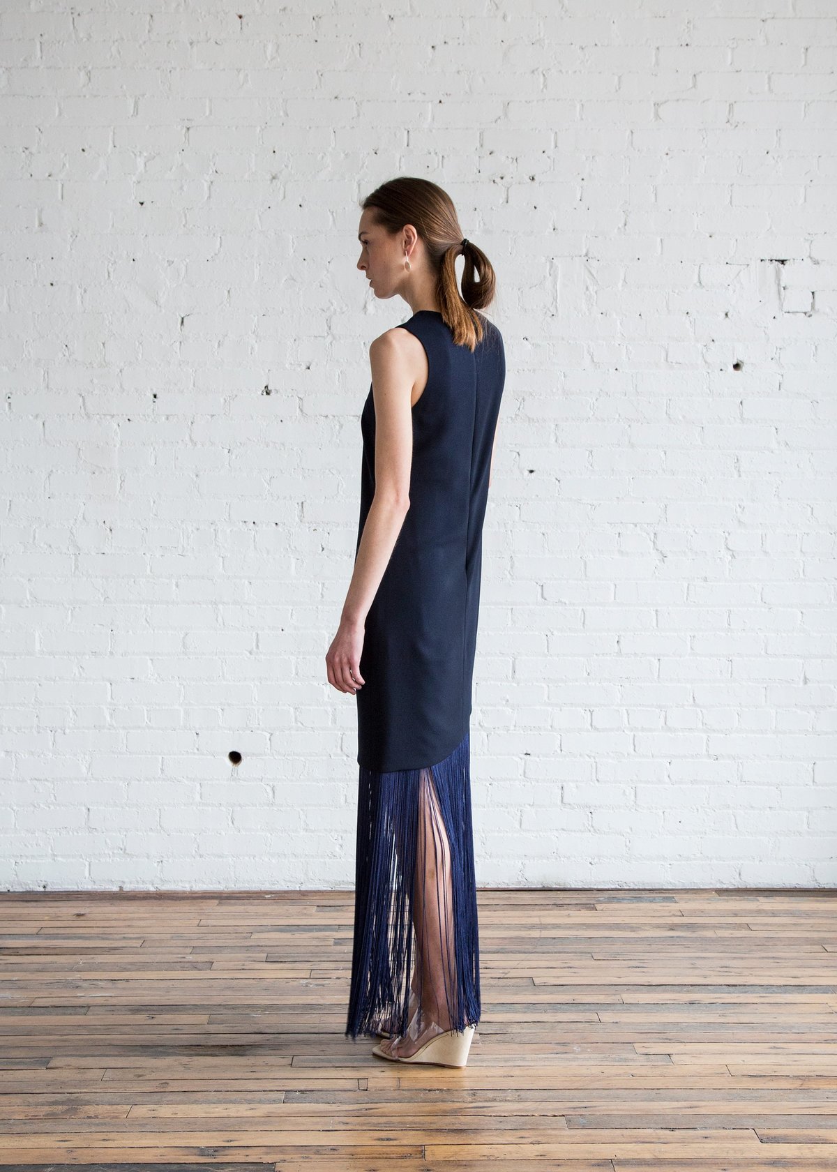 Nomia Curved Fringe Dress - Midnight | Garmentory