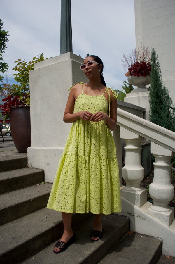 Eliza Faulkner Cece Dress - Pear Eyelet | Garmentory