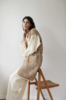 Wol Hide Knit Weave Vest - Praline - Thumbnail 1