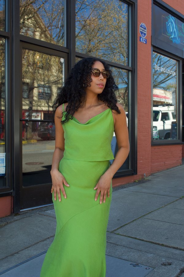slim fit dress slacks Nubra Co-Ord Set Sap Green main image 0