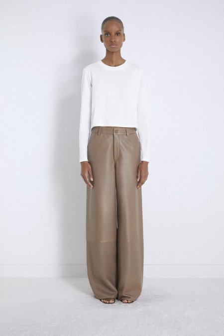 LouLou Studio Alera Straight-Leg Trousers - Taupe Brown