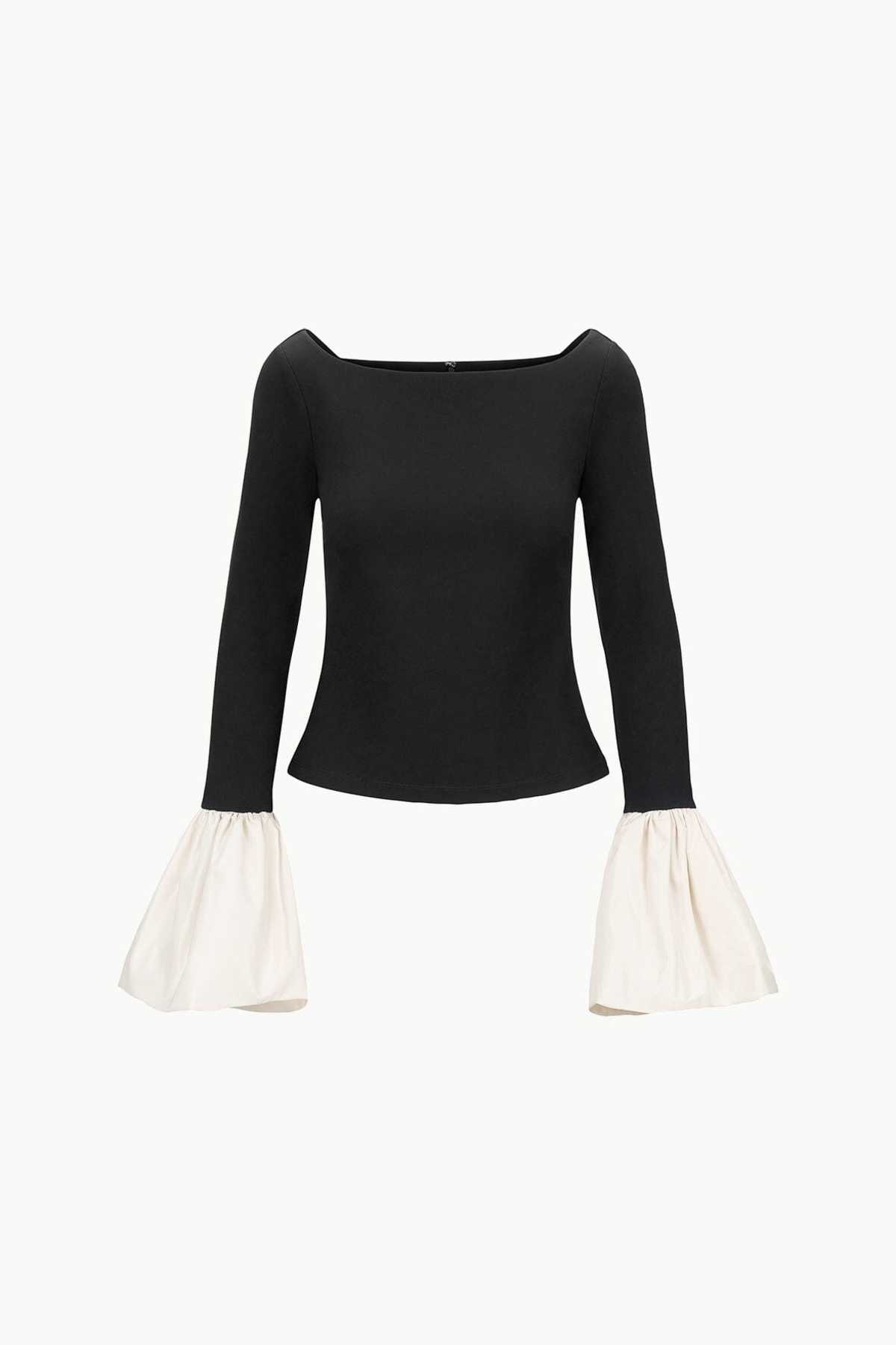 Staud Paige Top - Black/Ivory | Garmentory