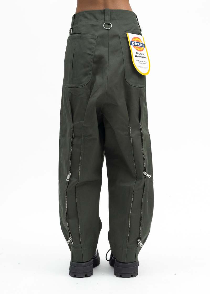 Kidill GREEN KIDILL DICKIES LOOSE FIT BONDAGE PANTS - GREEN