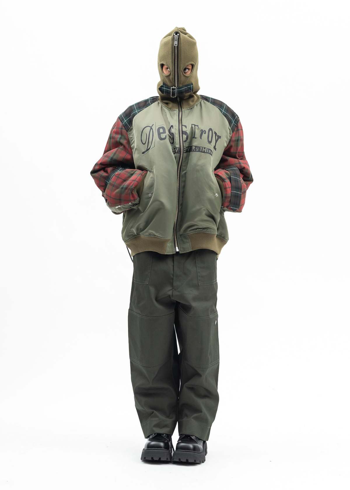 Kidill GREEN KIDILL DICKIES LOOSE FIT BONDAGE PANTS - GREEN - Image 1 of 6