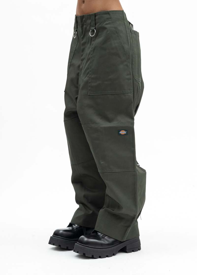Kidill GREEN KIDILL DICKIES LOOSE FIT BONDAGE PANTS - GREEN