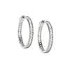 Janis Savitt Channel Set Square C.Z. Silver Hoop Earrings - Thumbnail 1