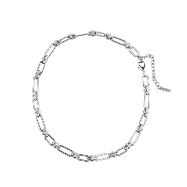 Ille Lan Sensible Silver Chain Choker Necklace Ille Lan Sensible Silver Chain Choker Necklace