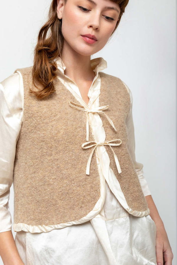 Sula Clothing LTD. Tie Vest - Beige