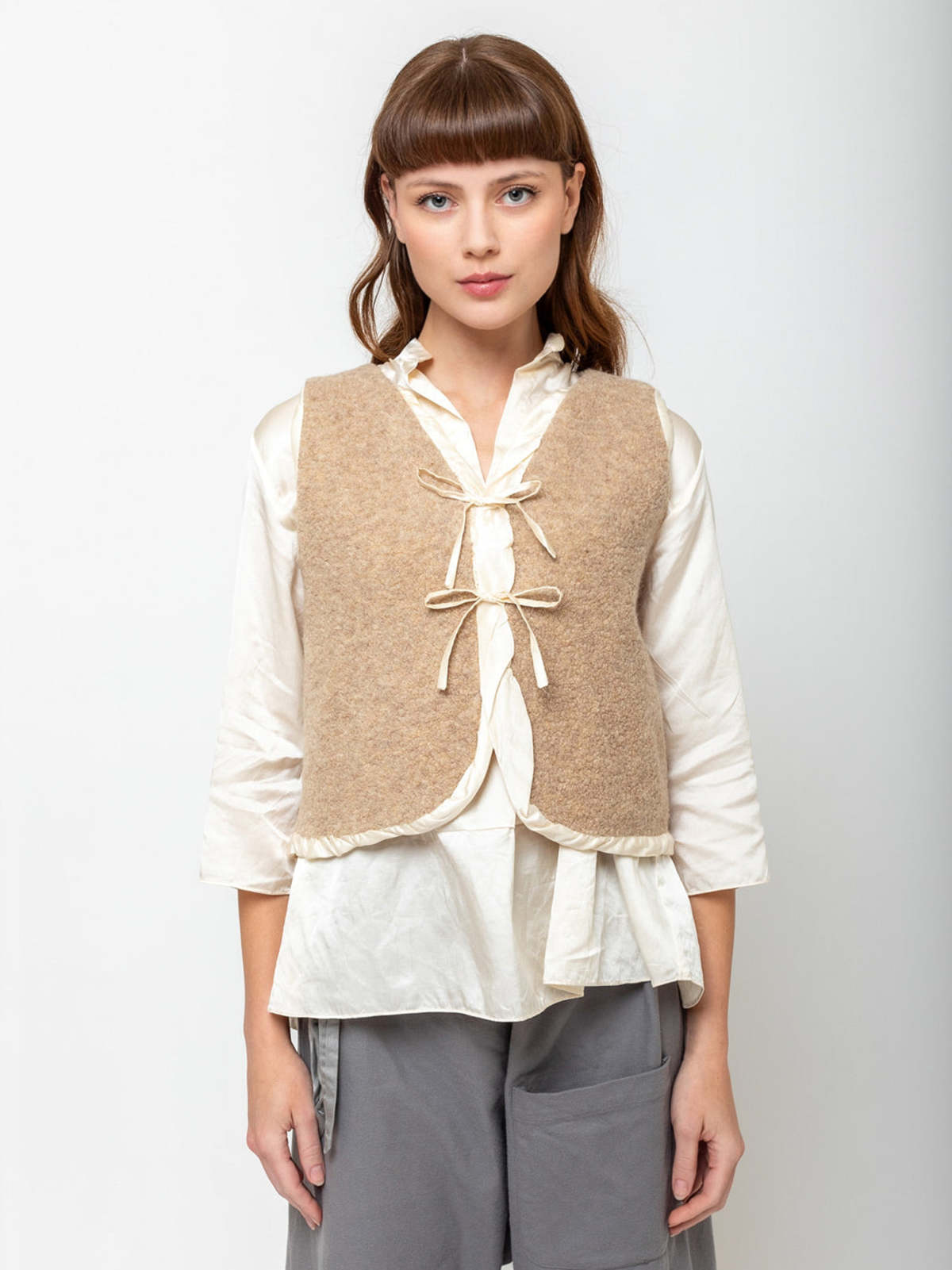 Sula Clothing LTD. Tie Vest - Beige - Image 2 of 4