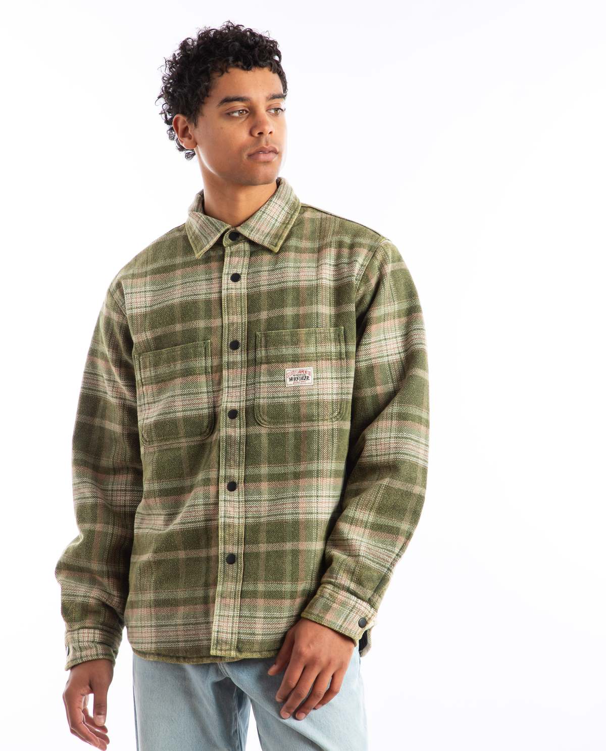 Stussy Heavy Washed Plaid Overshirt - Green | Garmentory
