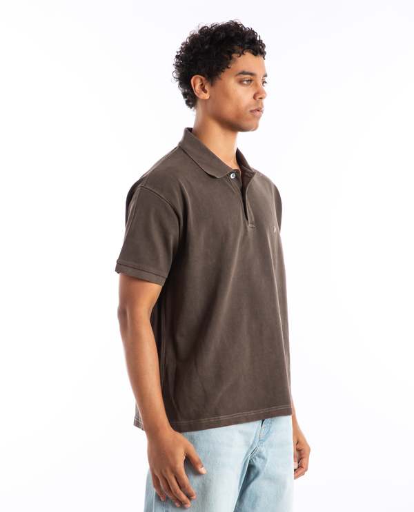 Pique Polo Pigment Dyed Brown | Garmentory