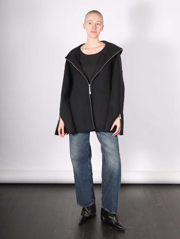Helmut Lang Double Faced Cocoon Zip Up - Black | Garmentory