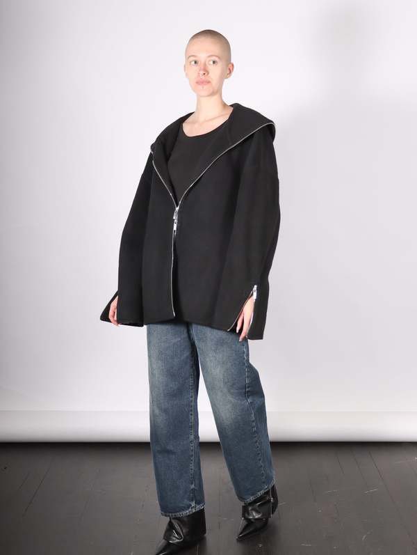 Helmut Lang Double Faced Cocoon Zip Up - Black | Garmentory
