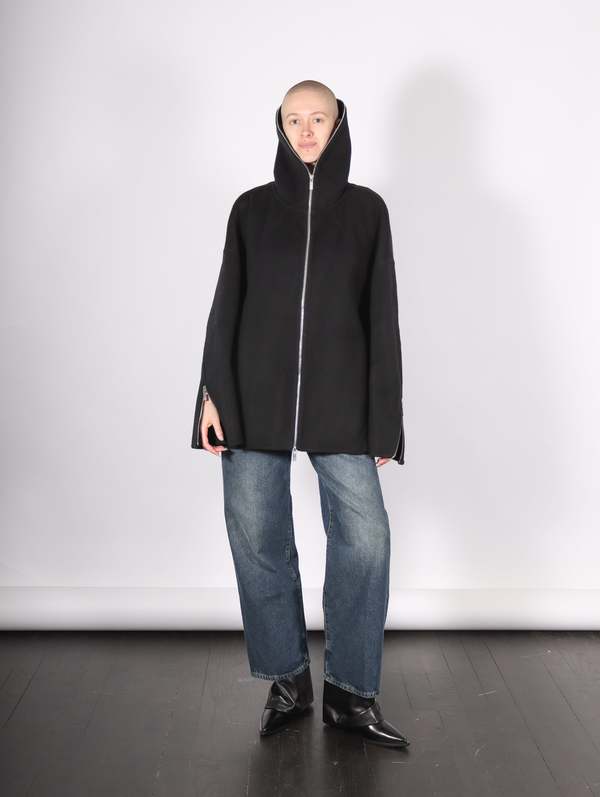 Helmut Lang Double Faced Cocoon Zip Up - Black | Garmentory