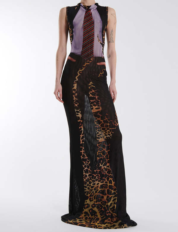 knee length dresses for ladies Fierce Allure Leopard Print Mesh Maxi Dress main image 0