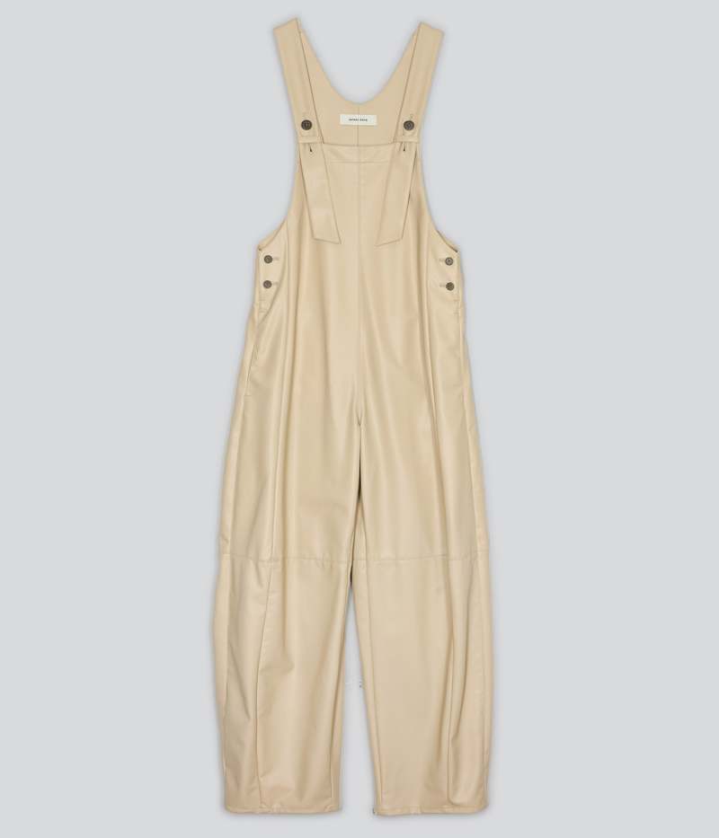 SAYAKA DAVIS NEW YORK Vegan Leather Coverall - Light Beige