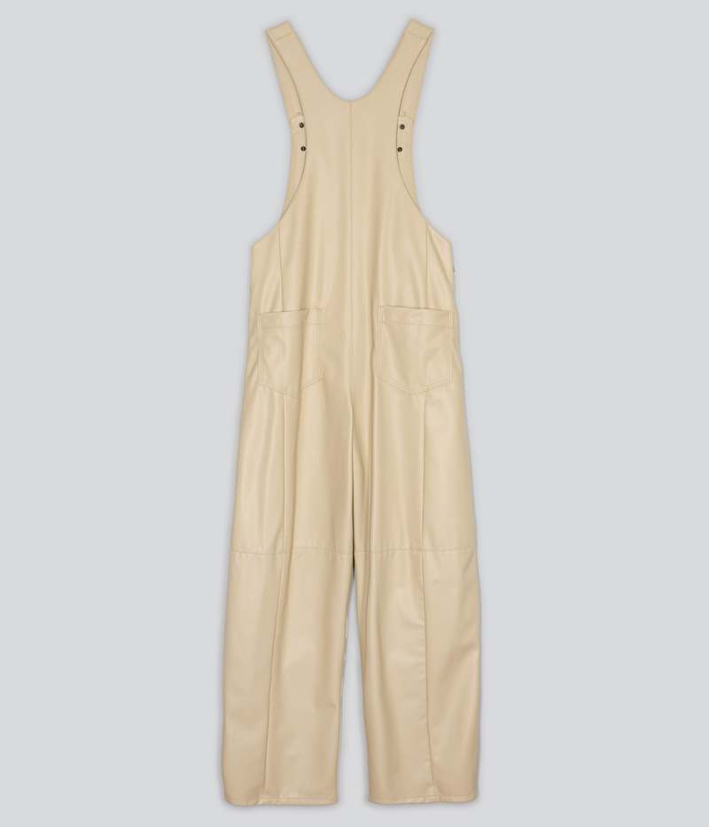 SAYAKA DAVIS NEW YORK Vegan Leather Coverall - Light Beige