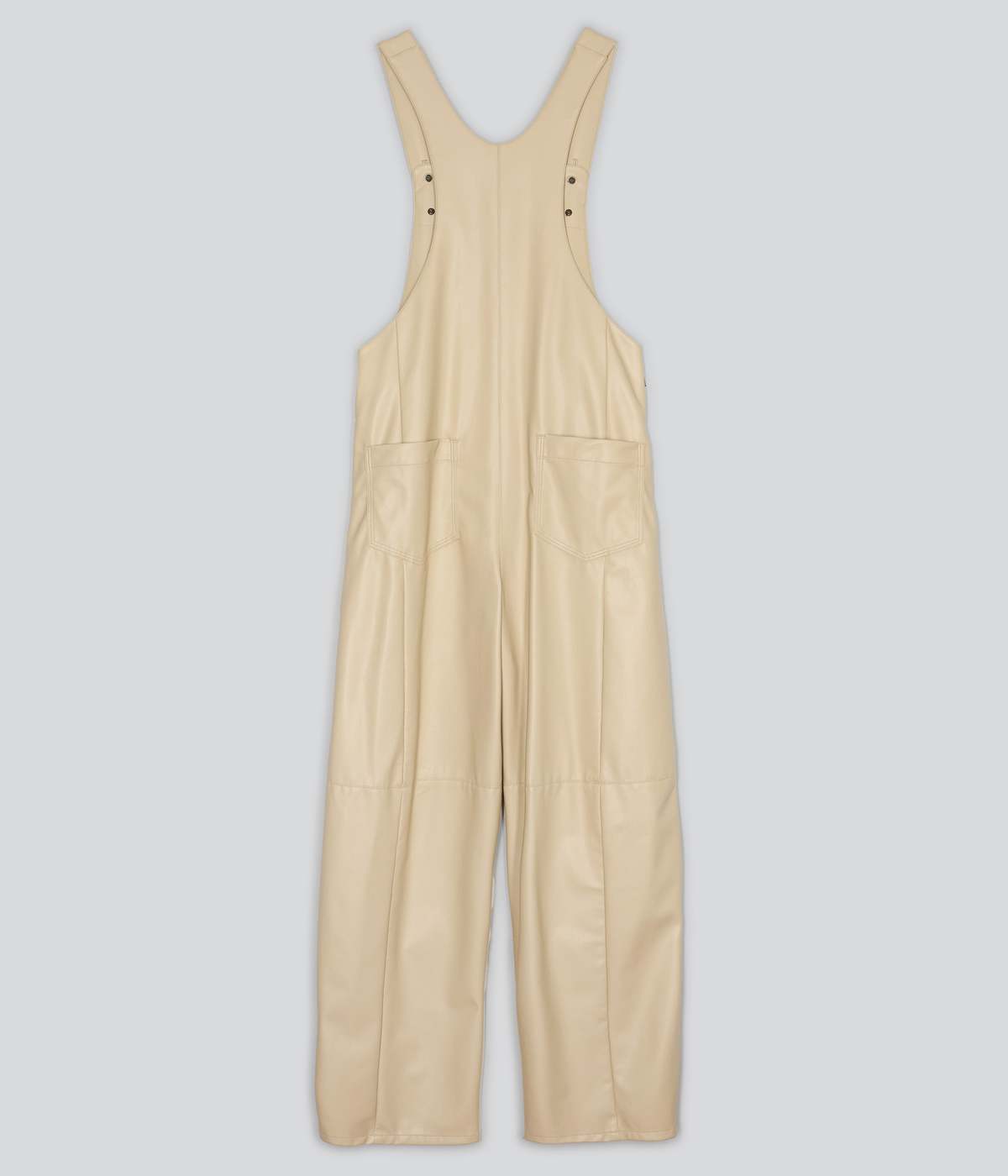 SAYAKA DAVIS NEW YORK Vegan Leather Coverall - Light Beige - Image 6 of 6