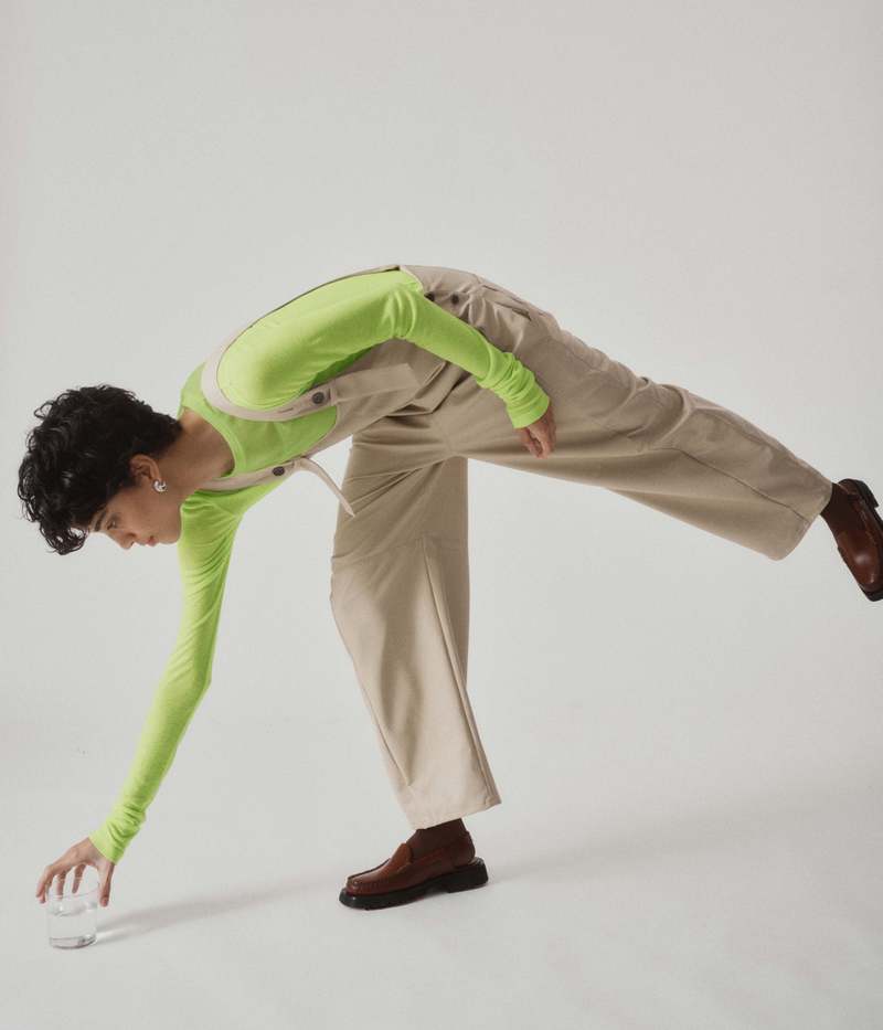 SAYAKA DAVIS NEW YORK Vegan Leather Coverall - Light Beige