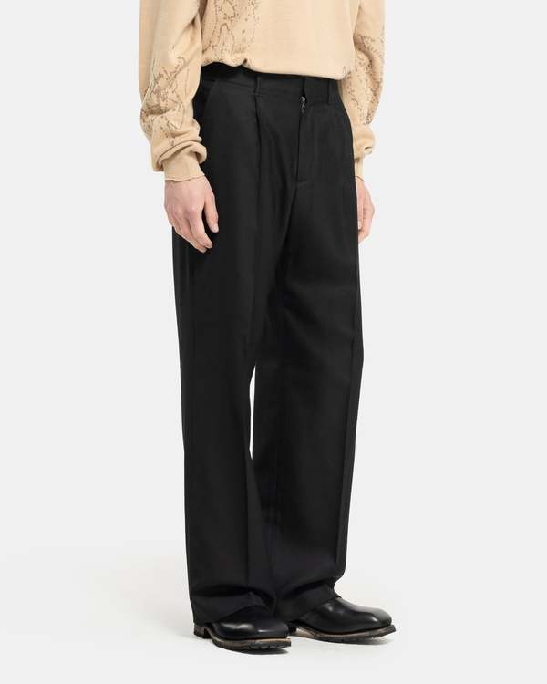 Our Legacy Borrowed Chino - Black Panama Wool | Garmentory