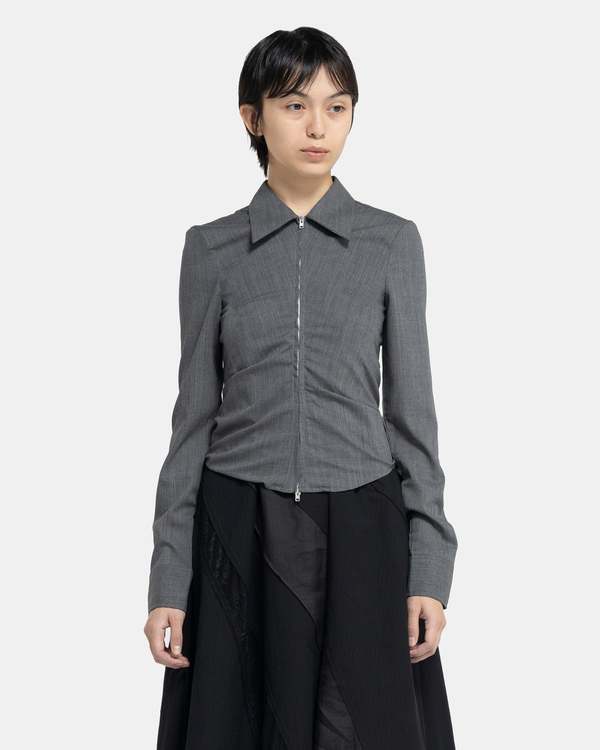 Our Legacy Slim Zip Shirt - Anthracite | Garmentory