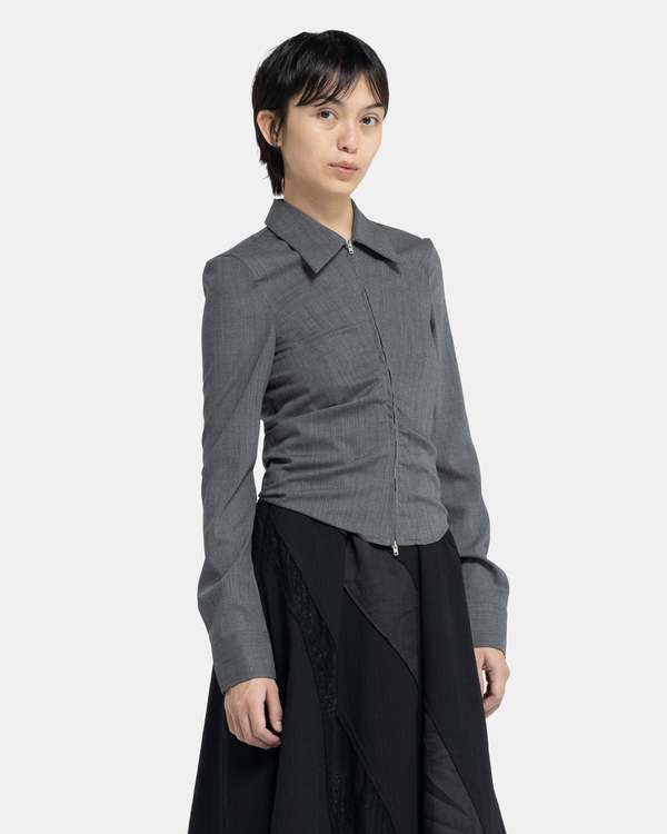 Our Legacy Slim Zip Shirt - Anthracite | Garmentory