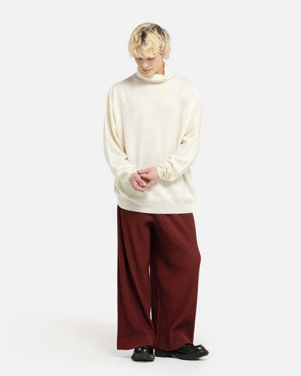 HOMME PLISSE ISSEY MIYAKE Wool Smooth Turtleneck - Ivory | Garmentory