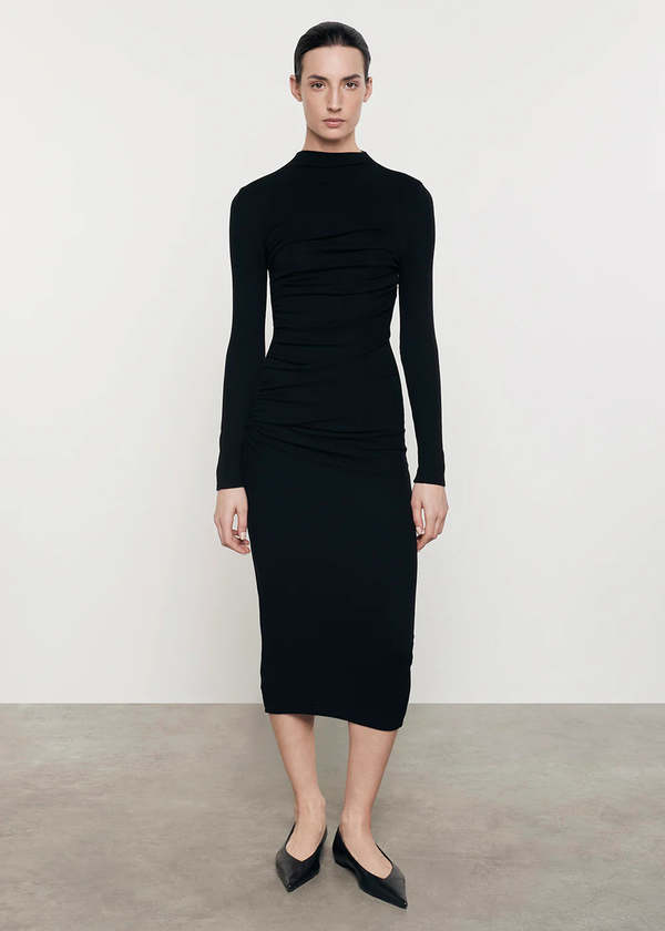 enza costa silk knit sleeveless twist midi dress Stardust