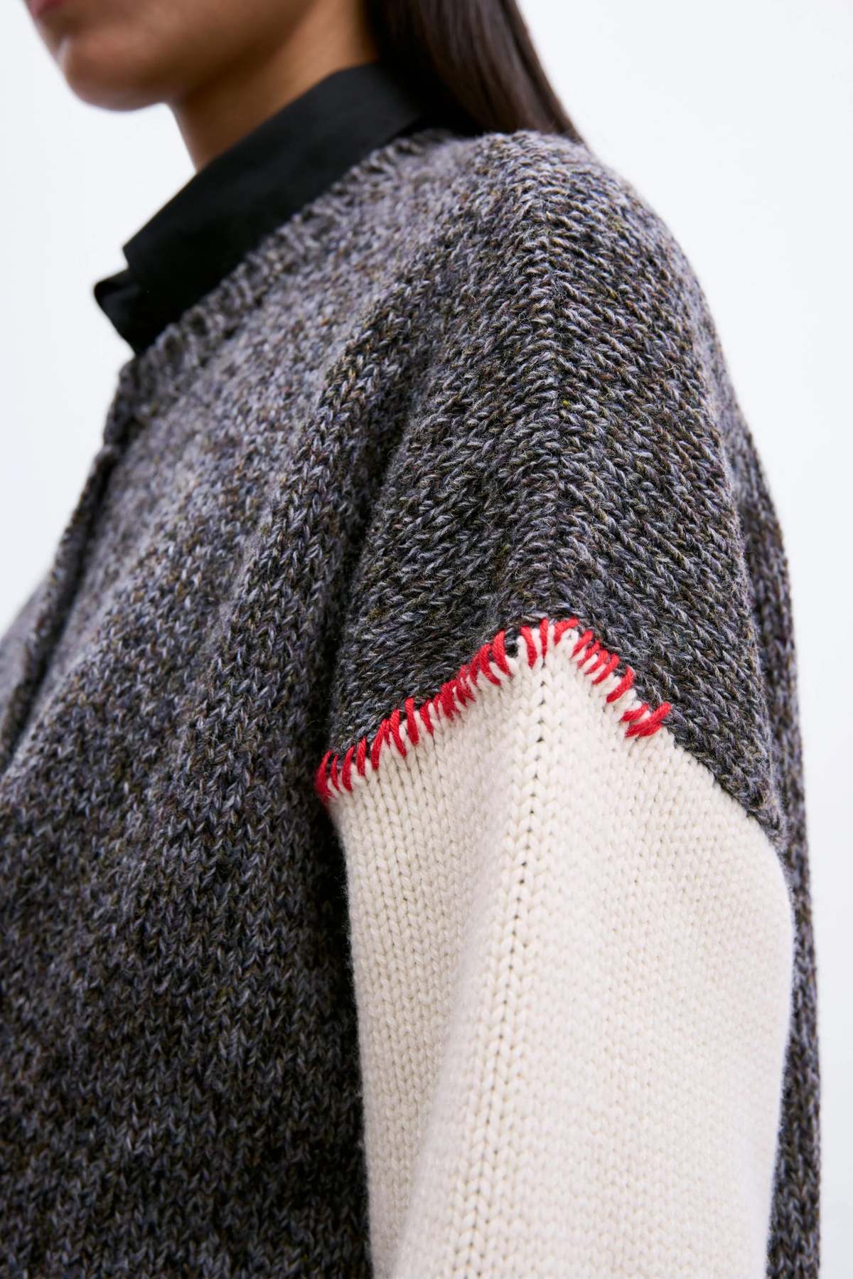 Cordera Merino Wool Stitched Cardigan | Garmentory