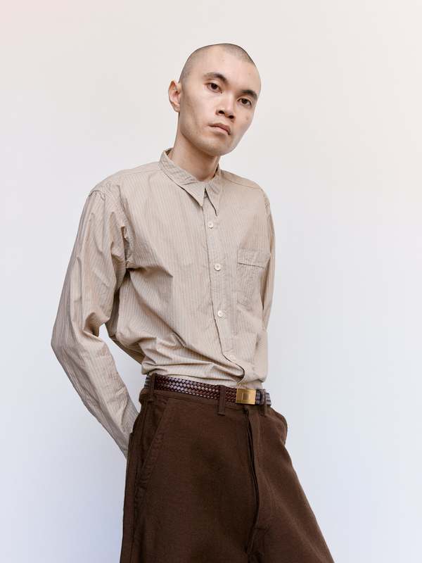 トップス THE SHISHIKUI open collar / BEIGE Charpentier de Vaisseau Silas Linen Open Collar Shirt BEIGE