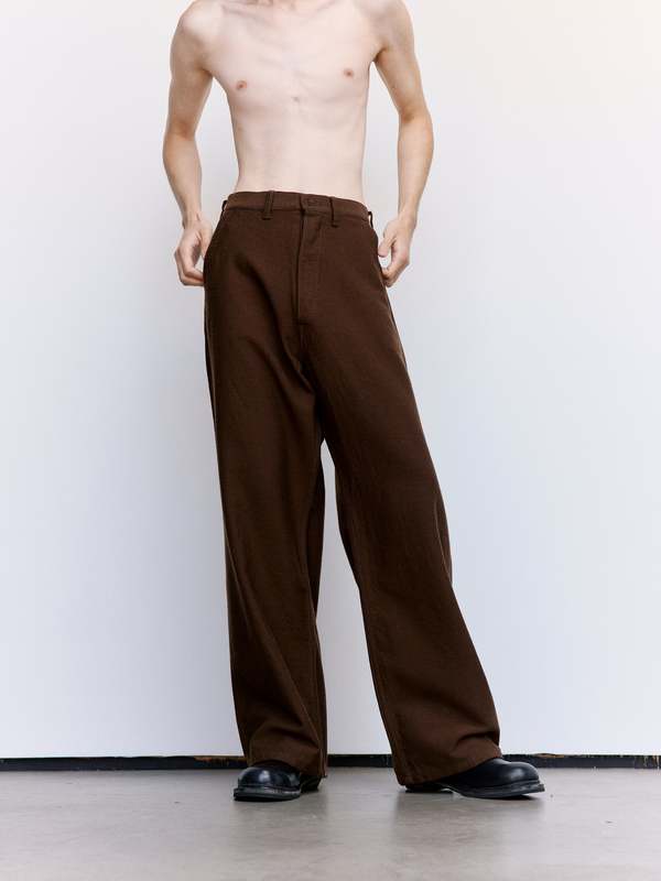 Taiga Takahashi Wool Engineer Trousers - Brown | Garmentory