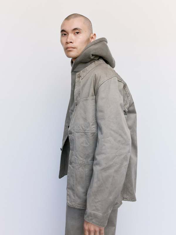 Taiga Takahashi Cotton Railroad Jacket - Logwood Gray | Garmentory