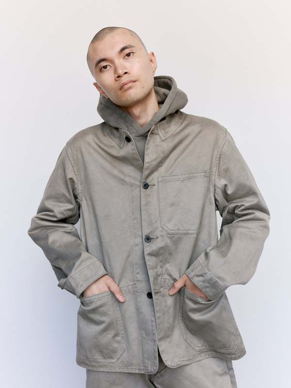 Taiga Takahashi Cotton Railroad Jacket - Logwood Gray | Garmentory