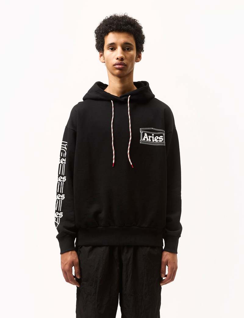 ★ARIES★ U column hoodie black COLUMN HOODIE BLACK ARIU3FRS Aries Arise Column Hoodie - Black | Garmentory
