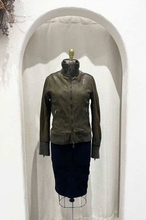 Giorgio Brato Military Leather Jacket - Military | Garmentory