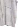 VIA CORTESA Patterned Stockinette Purl Knit Stitch Wool Blend V-Neck Sleeveless Sweater - Gray - Thumbnail 2