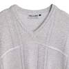 VIA CORTESA Patterned Stockinette Purl Knit Stitch Wool Blend V-Neck Sleeveless Sweater - Gray - Thumbnail 3