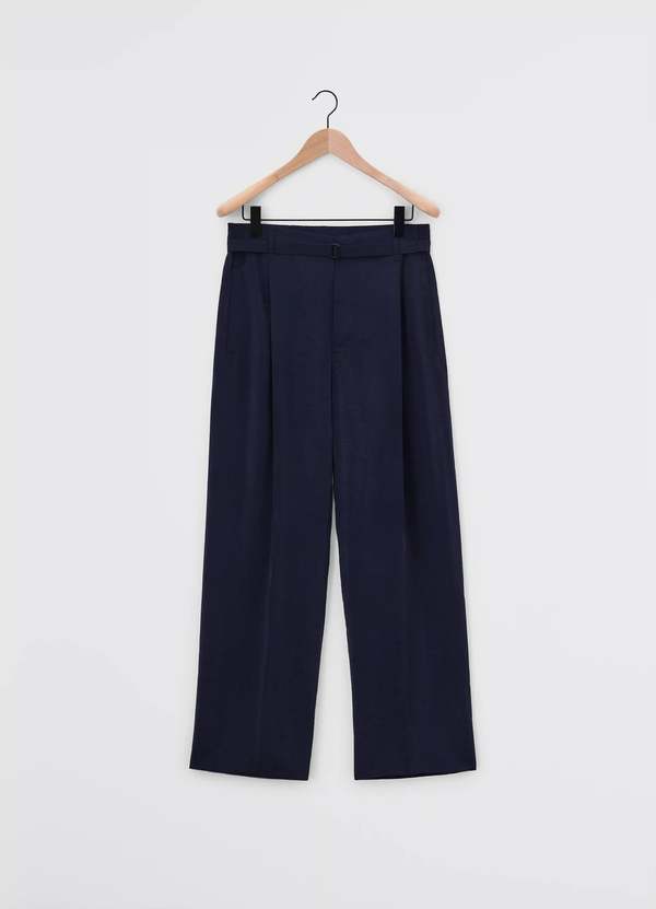 Lemaire Belted Relaxed Pants - Midnight Violet | Garmentory