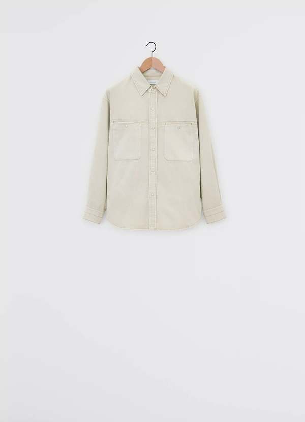 Lemaire Denim Shirt With Snaps Denim - Snow Oat | Garmentory