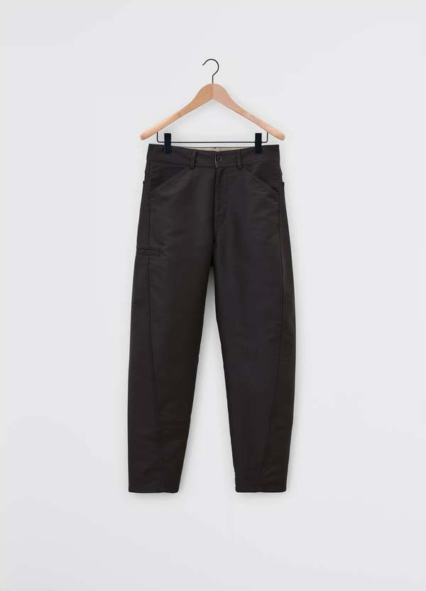 LEMAIRE TWISTED WORKWEAR PANTS ブラウン 48 TWISTED WORKWEAR PANTS IN DYED HEAVY BROKEN TWILL - Cacao - Dyed