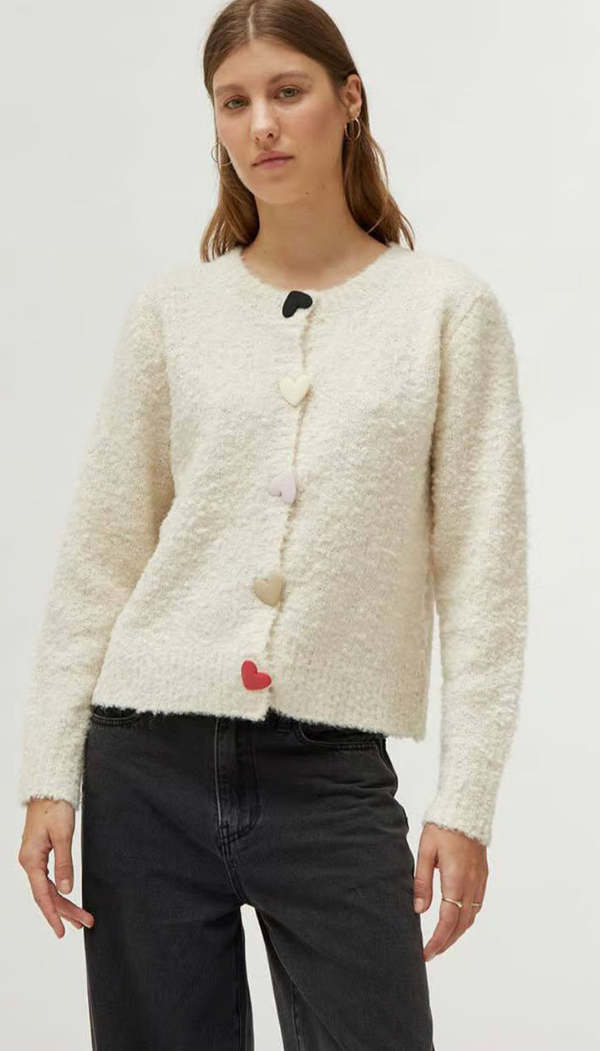 Compañia Fantastica Heart Button Cardigan | Garmentory