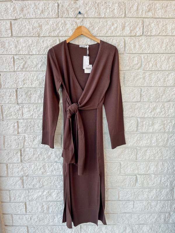 Simkhai Skyla Wrap Dress - CHOCOLATE | Garmentory