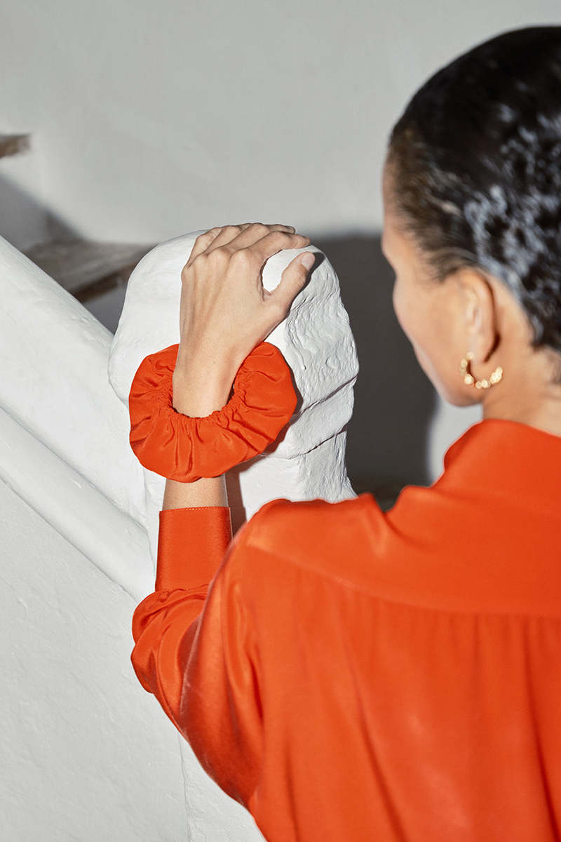 Datura Silk Scrunchie - Flame