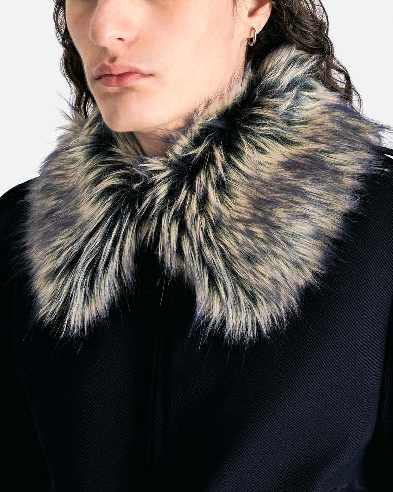 ジャケット・アウター (DRIES VAN NOTEN)VERONA BIS FUR JACKET S Dries Van Noten Faux Fur-Collar Verona Bomber Jacket in Blue for