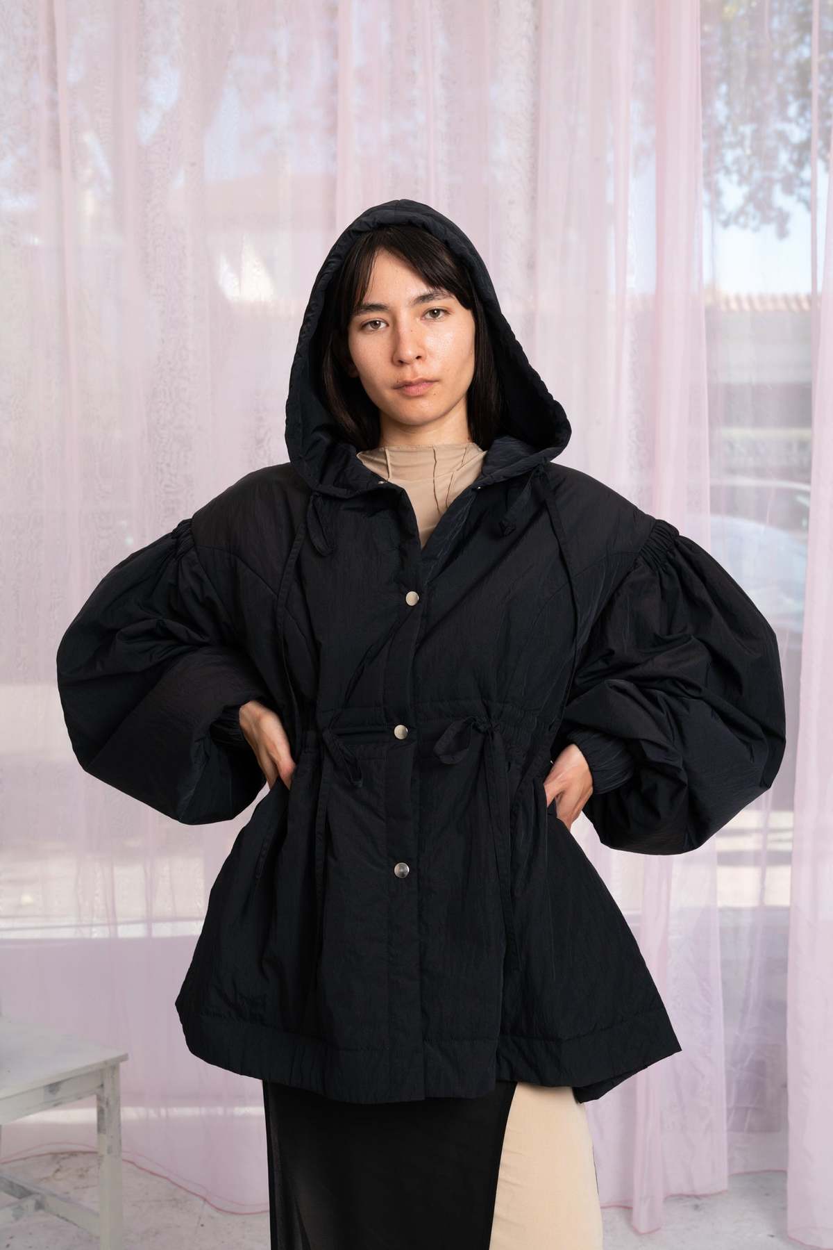 RENATA BRENHA レナータブレナ　CARAMBOLA JACKET Renata Brenha Carambola Nylon Down Jacket - Matte Black