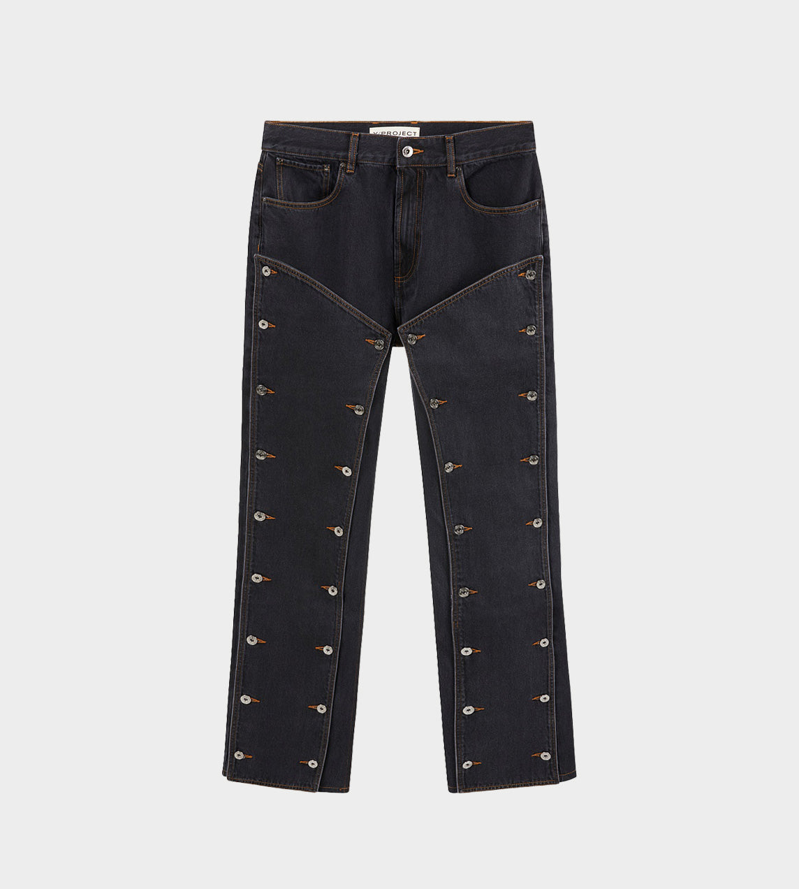 Y/project Button Panel Jeans - Black | Garmentory