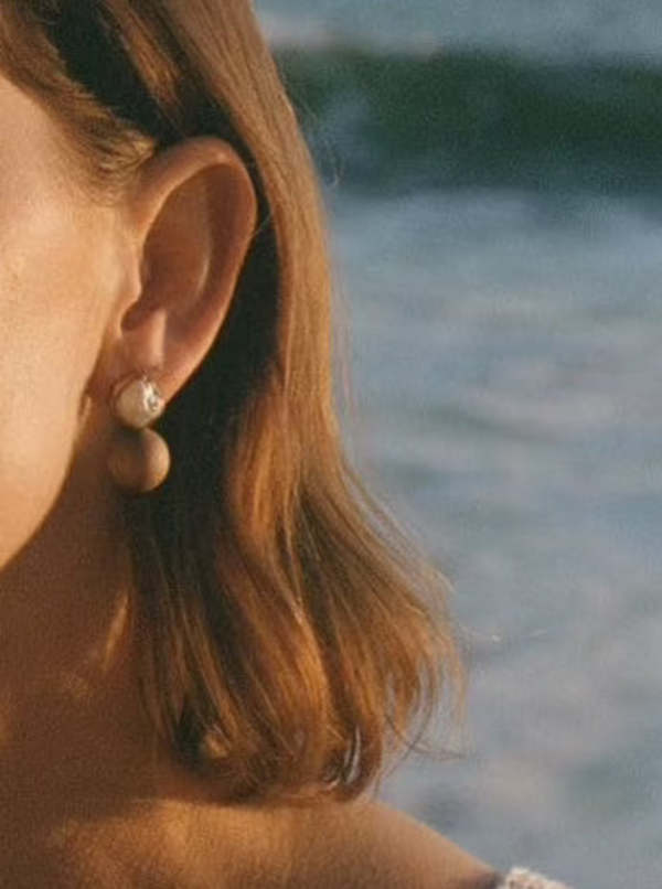 Honest Cotton Antique Wood & Pearl Earrings