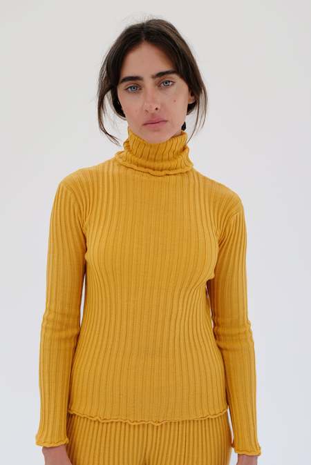 Ichi Antiquites Rib Knit Turtleneck Pullover - Beige | Garmentory